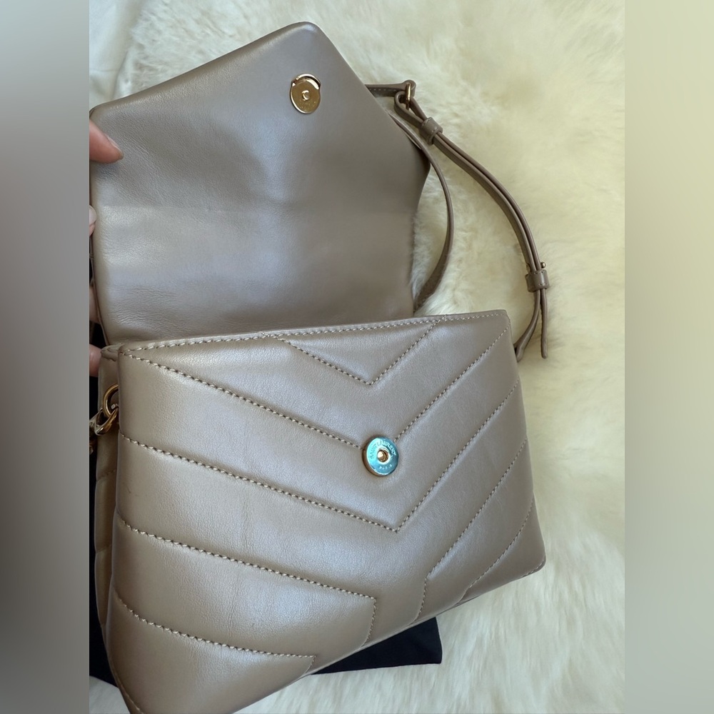Saint Laurent Taupe Quilted Crossbody Bag - Picture 5 of 16